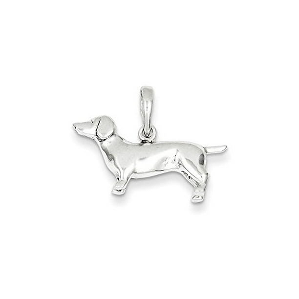 .925 Sterling Silver Enamel Dog Charm Pendant 